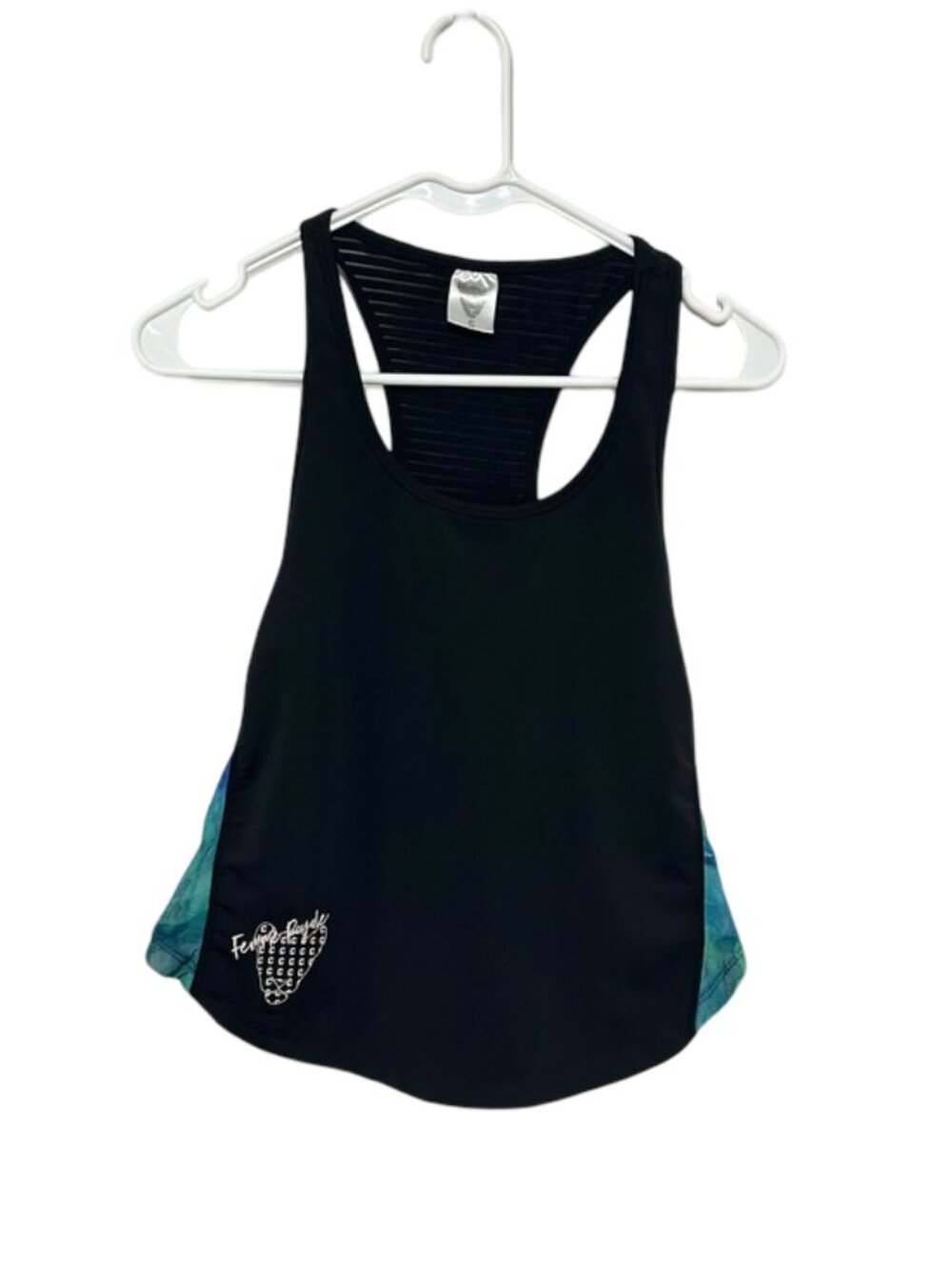 Femme Royale Black Blue Workout Tank Top Size Small